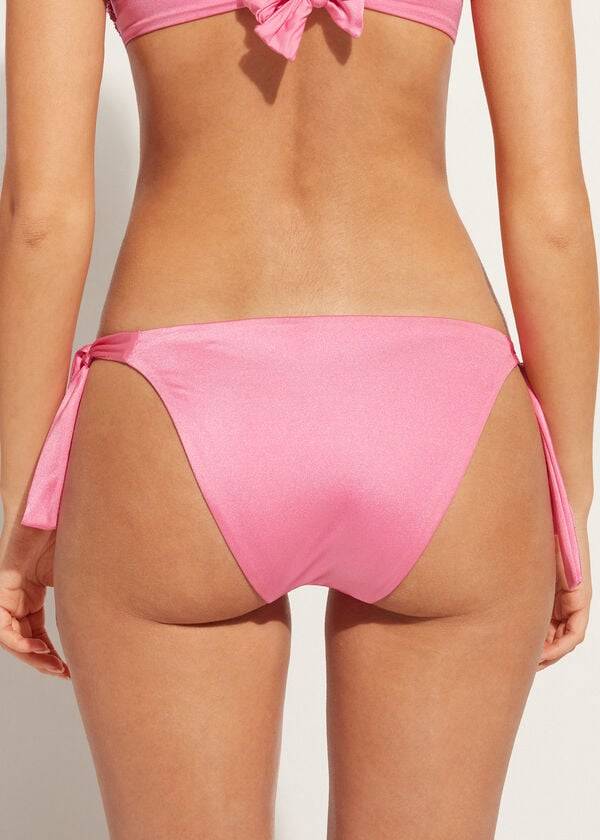 Calzedonia Sequined Side-Tie Cannes Bikinibroekjes Dames Roze | NL2641HK