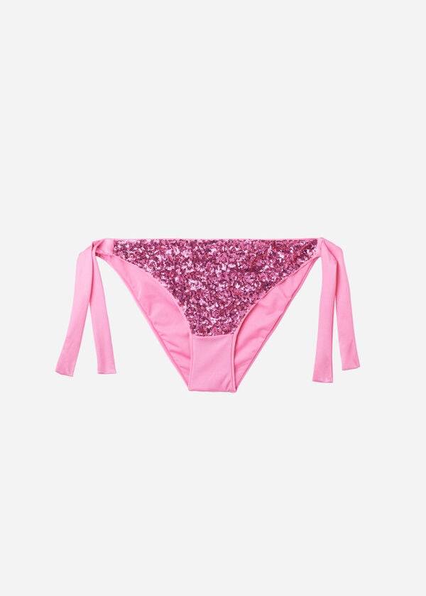 Calzedonia Sequined Side-Tie Cannes Bikinibroekjes Dames Roze | NL2641HK