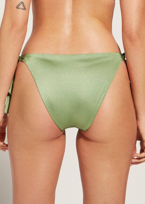 Calzedonia Sequined Side-Tie Cannes Bikinibroekjes Dames Groen | NL2643FM