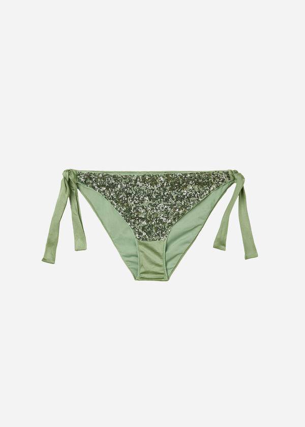 Calzedonia Sequined Side-Tie Cannes Bikinibroekjes Dames Groen | NL2643FM