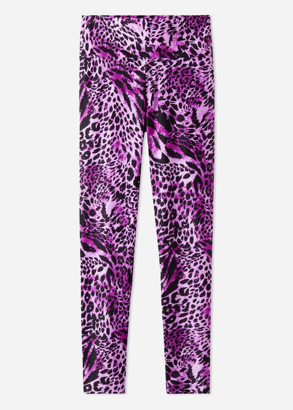 Calzedonia Shiny Animal-Print Atletische Leggings Dames Roze | NL1509RW