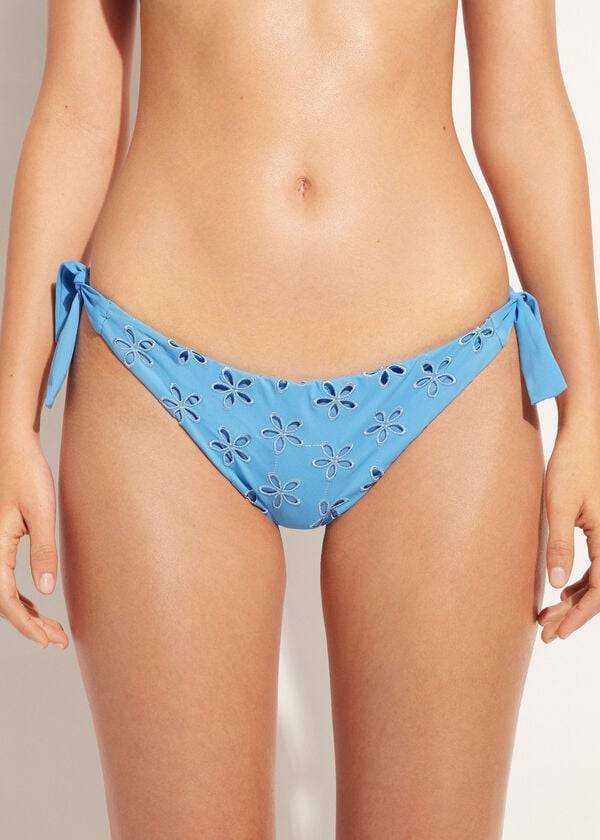 Calzedonia Side Tie Brazilian Corfù Bikinibroekjes Dames Blauw | NL2632UT