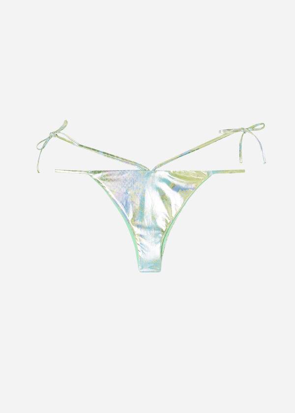 Calzedonia Snake-Pattern Brazilian String Las Palmas Bikinibroekjes Dames Groen | NL2617XF