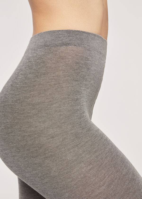 Calzedonia Soft Modal and Cashmere Blend Opaque Hardloopbroek Dames Grijs | NL3129UT