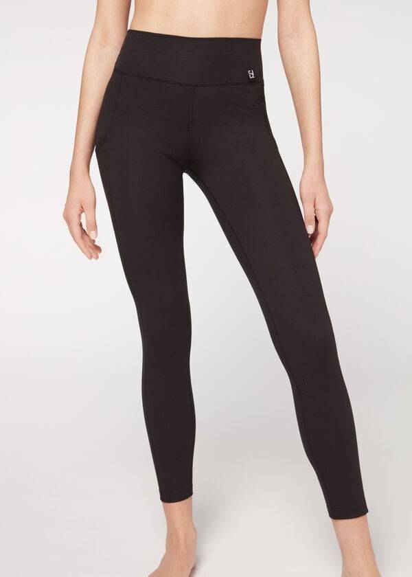 Calzedonia Soft Touch Atletische Leggings Dames Zwart | NL1501CE