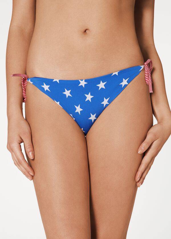 Calzedonia Star patterned Bikinibroekjes Dames Blauw | NL2615VD