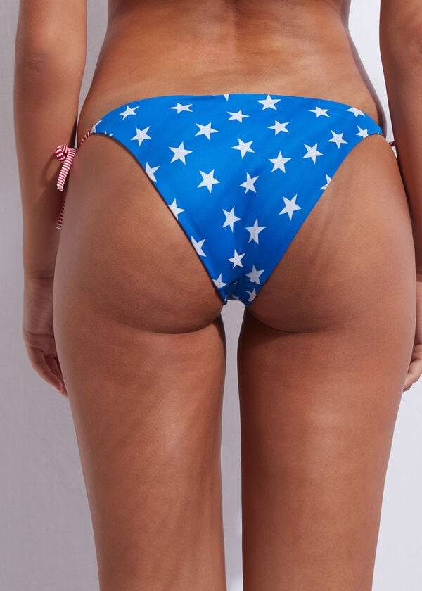 Calzedonia Star patterned Bikinibroekjes Dames Blauw | NL2615VD