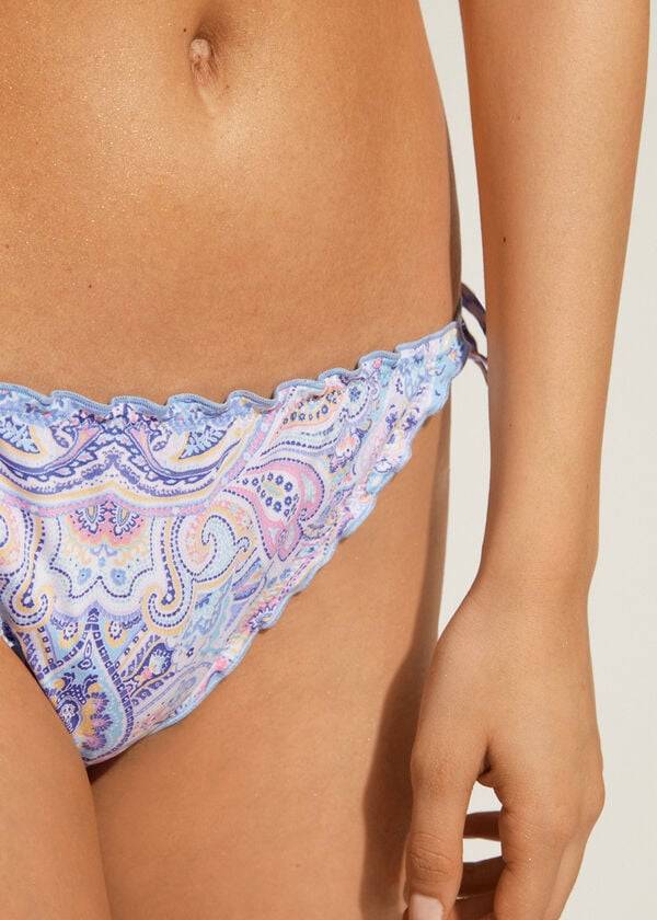 Calzedonia String Amalfi Bikinibroekjes Dames Blauw | NL2614BC