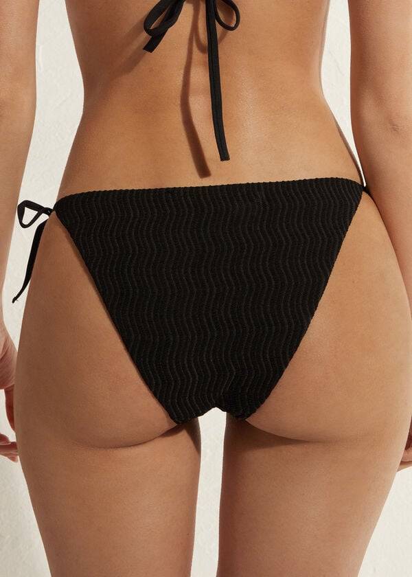 Calzedonia String Mykonos Bikinibroekjes Dames Zwart | NL2583EX