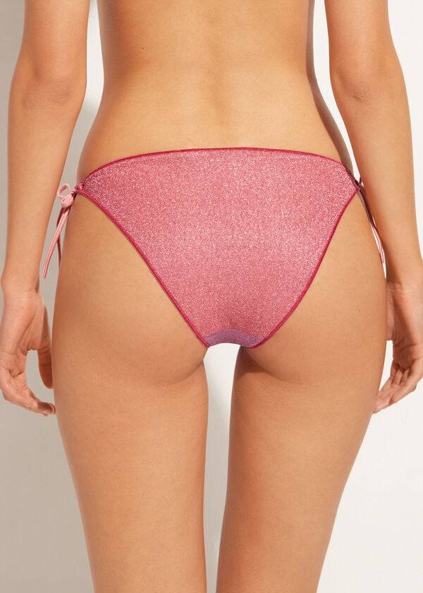 Calzedonia String Tie Lamé Lisbona Bikinibroekjes Dames Roze | NL2570HK