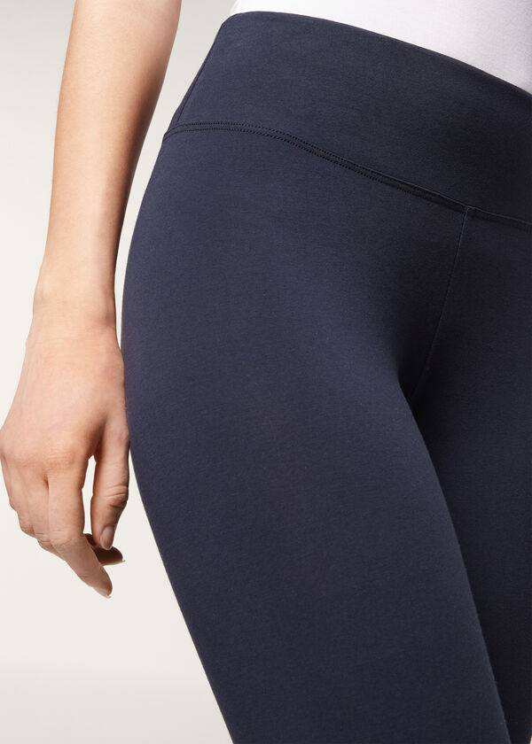 Calzedonia Supima Katoenen Leggings Dames Blauw | NL1497KI