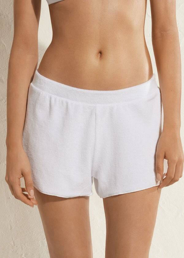 Calzedonia Terrycloth Shorts Cover-ups Dames Wit | NL2041HK