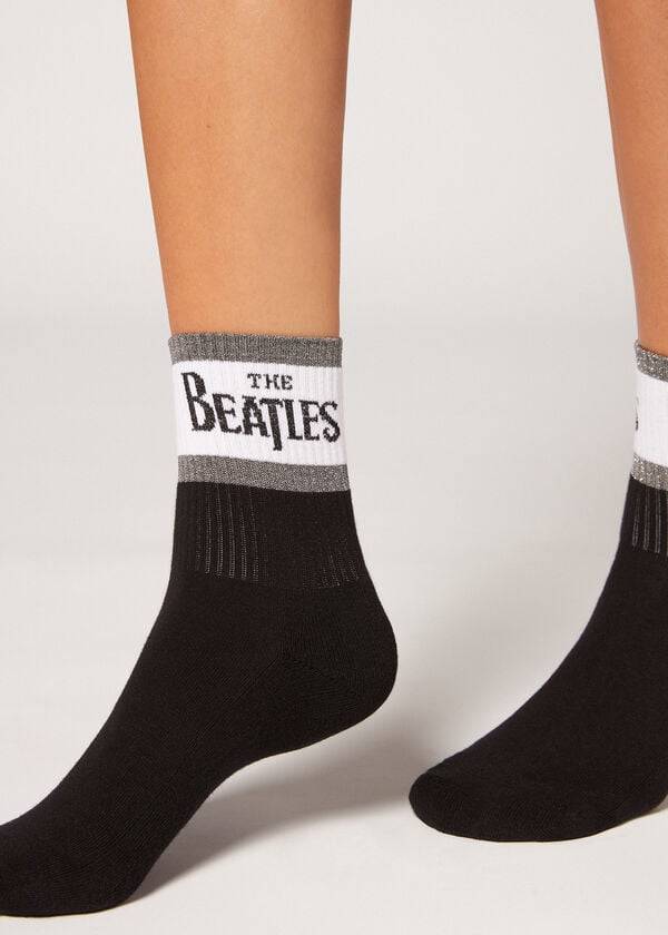 Calzedonia The Beatles Logo Kort Sokken Dames Zwart | NL1641YU