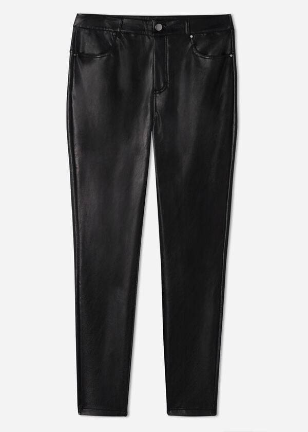 Calzedonia Thermal leather-effect Broek Dames Zwart | NL1448XF