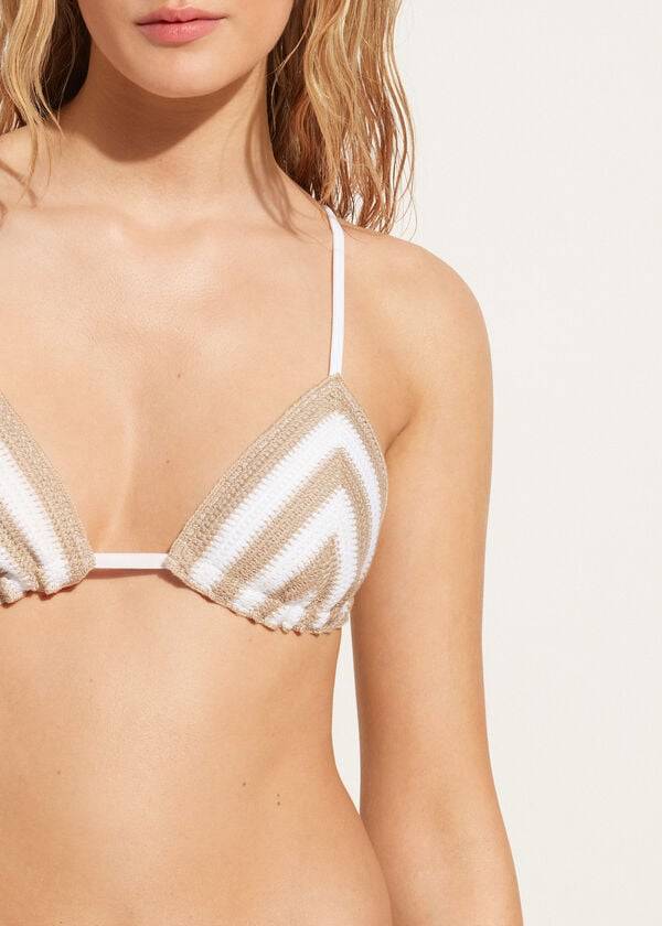 Calzedonia Triangle String Mumbai Bikinitopjes Dames Wit Beige | NL2137IS