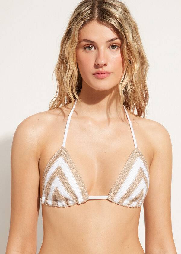 Calzedonia Triangle String Mumbai Bikinitopjes Dames Wit Beige | NL2137IS