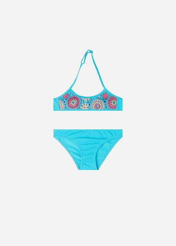 Calzedonia Two Piece Capri Badpakken Kinderen Turquoise | NL1137CE