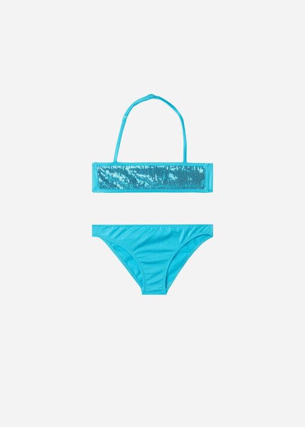 Calzedonia Two-Piece Triangle Cannes Badpakken Kinderen Turquoise | NL1112VD