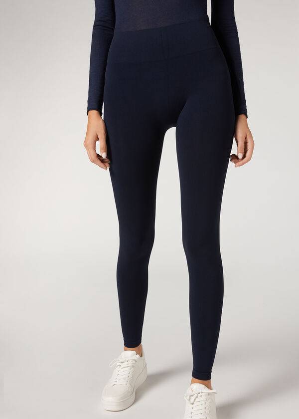 Calzedonia Ultra-Opaque Microfiber Leggings Dames Blauw | NL1483RW