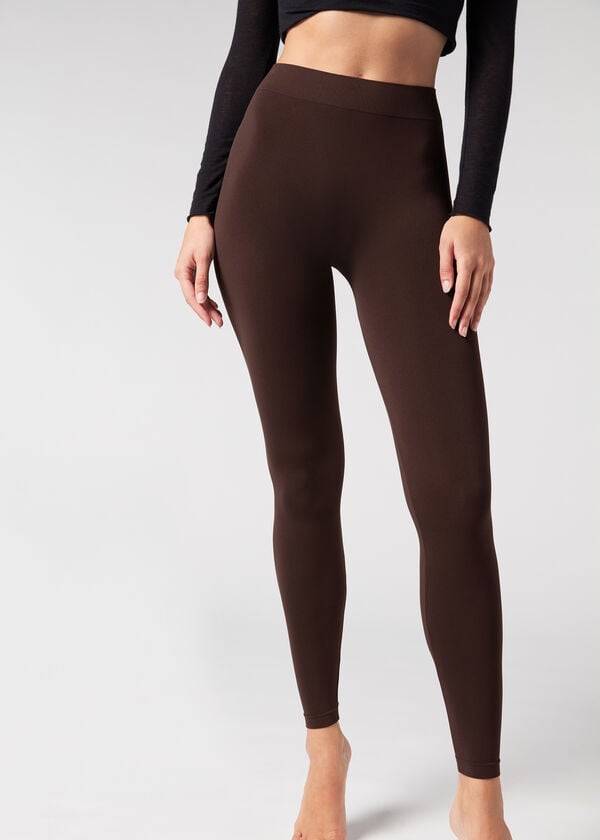 Calzedonia Ultra-Opaque Microfiber Leggings Dames Bruin | NL1484TV